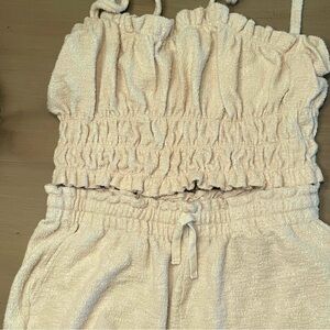 Cream Terry Cloth Romper